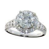 14K White Gold 2.80 ct Round Diamond Ring