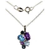 Amethyst, Blue & London Blue Topaz Necklace