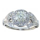 14k White Gold 1.48 ct Round Diamond Ring