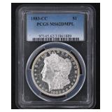 1883 MS62 DMPL Carson City Morgan Silver Dollar