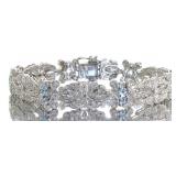 Natural 7.50 ct Aquamarine & Diamond Bracelet