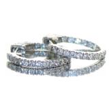 10kt Gold 1.00 ct Inside Out Diamond Hoop Earrings