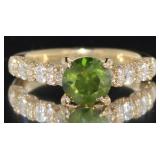 14 kt Gold 2.51ct Green Diamond Ring