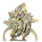 14kt Gold 1.00 ct Diamond Cluster Ring