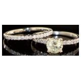 14kt White Gold 1.41 ct Diamond Bridal Ring Set