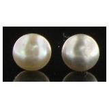 Genuine Gray Freshwater Pearl Earrings