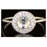 Stunning White Topaz Cabochon Ring