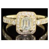 14kt Gold 1.33 ct Emerald Cut Diamond Ring