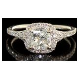 14kt Gold 1.42 ct Radiant Cut Diamond Ring