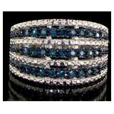 Elegant 1.00 ct Fancy Blue Diamond Dinner Ring