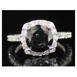 14kt Gold Round 4.50 ct Black Diamond Ring