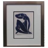 Blue Nude Print Plate Signed by Henri Matisse