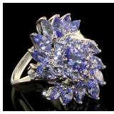 Genuine 2.02 ct Tanzanite & Diamond Ring