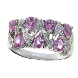 14kt Gold Natural 1.50 ct Pink Sapphire/Diam. Ring