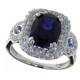 14kt Gold 4.83 ct Sapphire & Diamond Ring