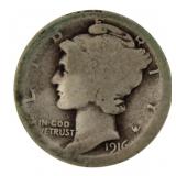 1916-D Merucry Silver Dime *MAJOR KEY DATE