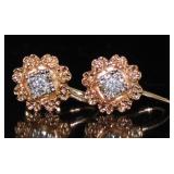 14kt Gold Antique Diamond Earrings