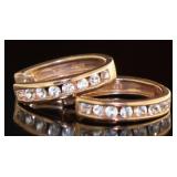 10kt Rose Gold Channel Set White Topaz Earrings