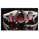 Genuine 3.64 ct Garnet Designer Ring