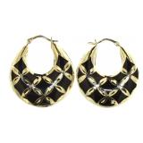 10kt Gold XX-Large Onyx Hoop Earrings