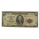 Series 1929 Chicago $100 National Currency Note