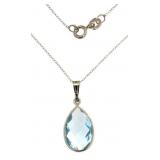 Pear Cut 6.05 ct Blue Topaz Pendant