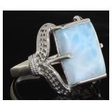 Natural 12.50 ct Larimar Designer Ring