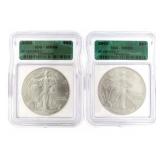 2002 & 2003 MS69 American Eagle Silver Dollar