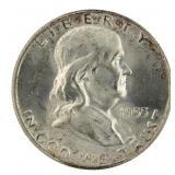 1955 FBL BU Franklin Silver Half Dollar
