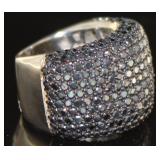 Stunning 4.00 ct Black Diamond Cocktail Ring
