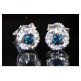 Brilliant 1/2 ct Fancy Blue Diamond Earrings