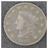 1831 Coronet Liberty Head Copper Large Cent