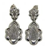 Pear Cut Elegant Large Diamond Drop Earrings