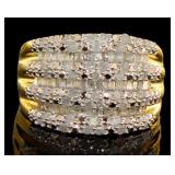 Baguette & Round 1.00 ct Diamond Cocktail Ring