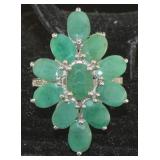 Natural 6.09 ct Emerald Cocktail Ring