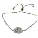 Elegant White Topaz Fashion Bolo Bracelet