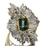 14kt Gold 4.52 ct Tourmaline & Diamond Estate Ring