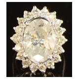 14kt Gold Oval Brilliant 11.11 ct Diamond Ring
