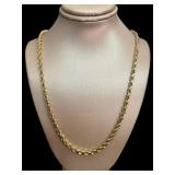 14kt Gold Rope Twist 24" Necklace *Heavy