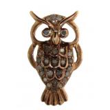 Rose Toned Natural 1/3 ct Diamond Owl Pendant