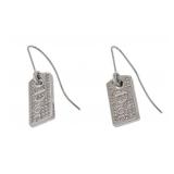 Dior Rhinestone Dog Tag Earrings