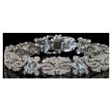 Natural 7.50 ct Aquamarine & Diamond Bracelet