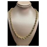 14kt Gold XX-Large 21" Rope Twist Necklace *HEAVY