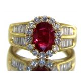 18kt Gold 2.79 ct Burma Ruby & Diamond Ring