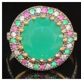 Vintage Style Emerald & Ruby Ring