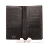 Louis Vuitton Checkbook Wallet Black Taiga Leather