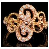 Rose Toned Elegant 1/4 ct Diamond Ring