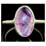 Natural Oval Amethyst Solitaire Ring