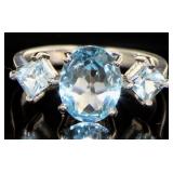Natural 2.60 ct Swiss Blue Topaz Ring
