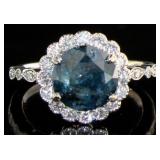 14kt Gold 3.61 ct Fancy Blue Diamond Ring